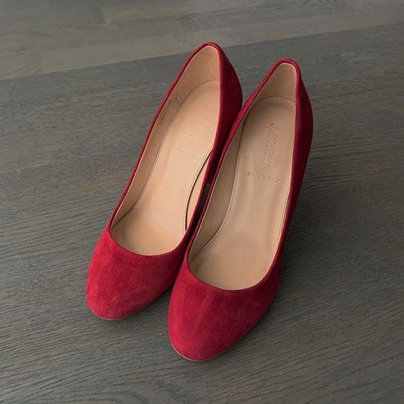 J.Crew | "Etta" Red Block Heel Pumps - Picture 1 of 8